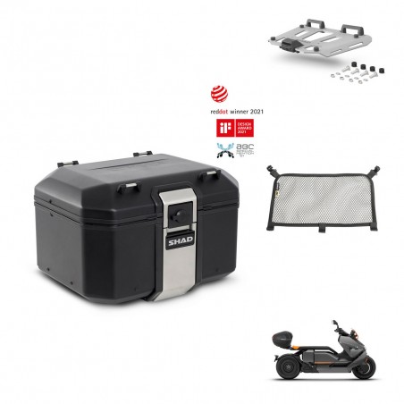 SHAD Rear trunk + mounting bracket grill accessories TR48 TERRA BLACK EDITION KIT-453606
