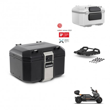SHAD Baul trasero + soporte montaje parrilla accesorios TR48 TERRA BLACK EDITION KIT-453613