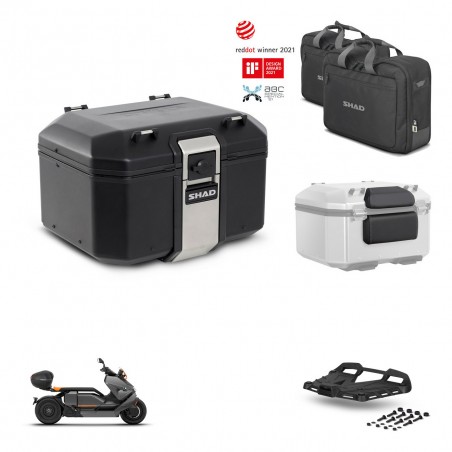 SHAD Baul trasero + soporte montaje parrilla accesorios TR48 TERRA BLACK EDITION KIT-453617