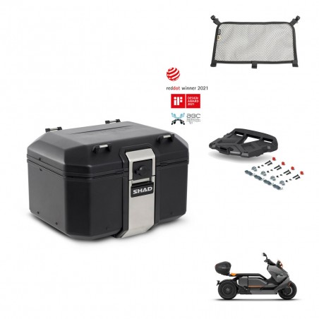 SHAD Baul trasero + soporte montaje parrilla accesorios TR48 TERRA BLACK EDITION KIT-453621