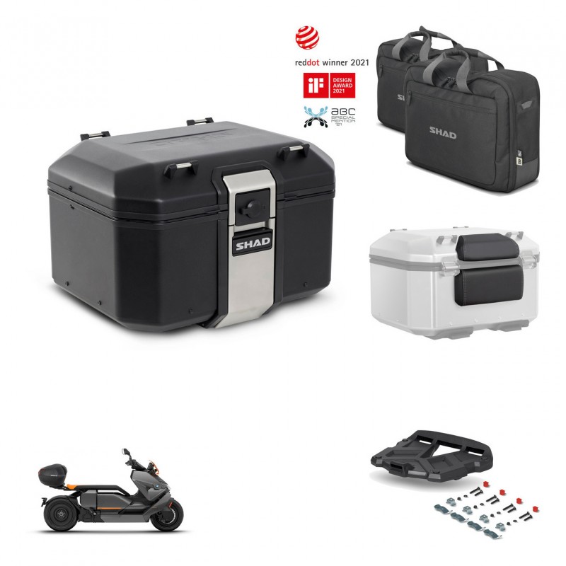 SHAD Baul trasero + soporte montaje parrilla accesorios TR48 TERRA BLACK EDITION KIT-453624
