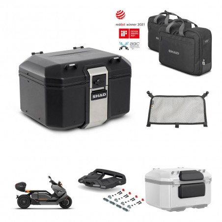 SHAD Baul trasero + soporte montaje parrilla accesorios TR48 TERRA BLACK EDITION KIT-453626