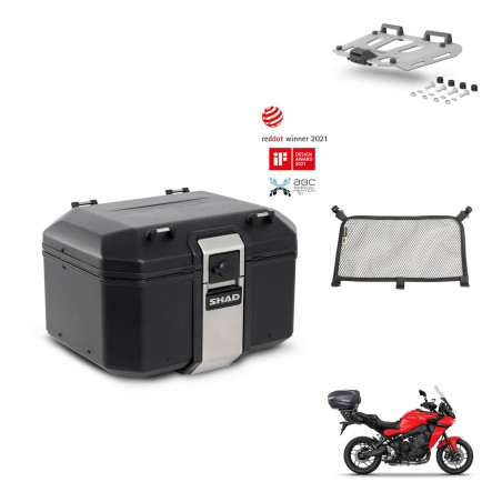 SHAD Baul trasero + soporte montaje parrilla accesorios TR48 TERRA BLACK EDITION KIT-453629