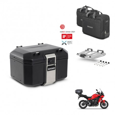 SHAD Baul trasero + soporte montaje parrilla accesorios TR48 TERRA BLACK EDITION KIT-453631