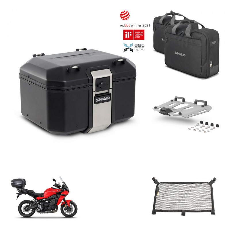 SHAD Baul trasero + soporte montaje parrilla accesorios TR48 TERRA BLACK EDITION KIT-453633