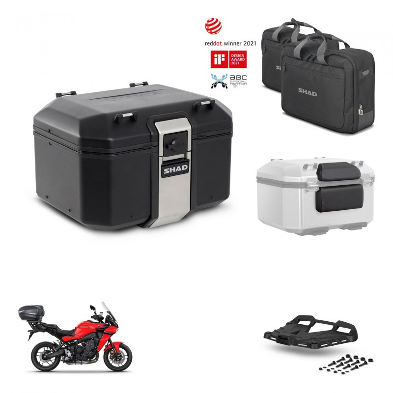 SHAD Baul trasero + soporte montaje parrilla accesorios TR48 TERRA BLACK EDITION KIT-453640