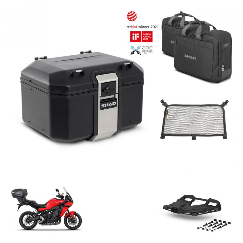 SHAD Baul trasero + soporte montaje parrilla accesorios TR48 TERRA BLACK EDITION KIT-453641