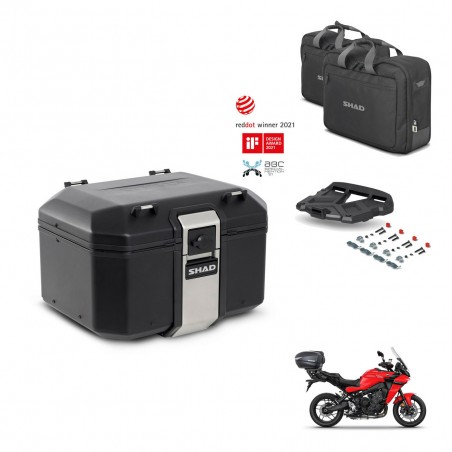 SHAD Baul trasero + soporte montaje parrilla accesorios TR48 TERRA BLACK EDITION KIT-453646
