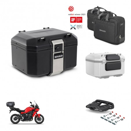SHAD Baul trasero + soporte montaje parrilla accesorios TR48 TERRA BLACK EDITION KIT-453647