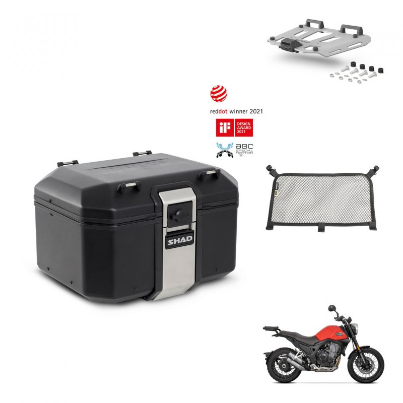 SHAD Rear trunk + mounting bracket grill accessories TR48 TERRA BLACK EDITION KIT-453652