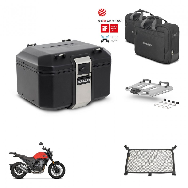 SHAD Rear trunk + mounting bracket grill accessories TR48 TERRA BLACK EDITION KIT-453656