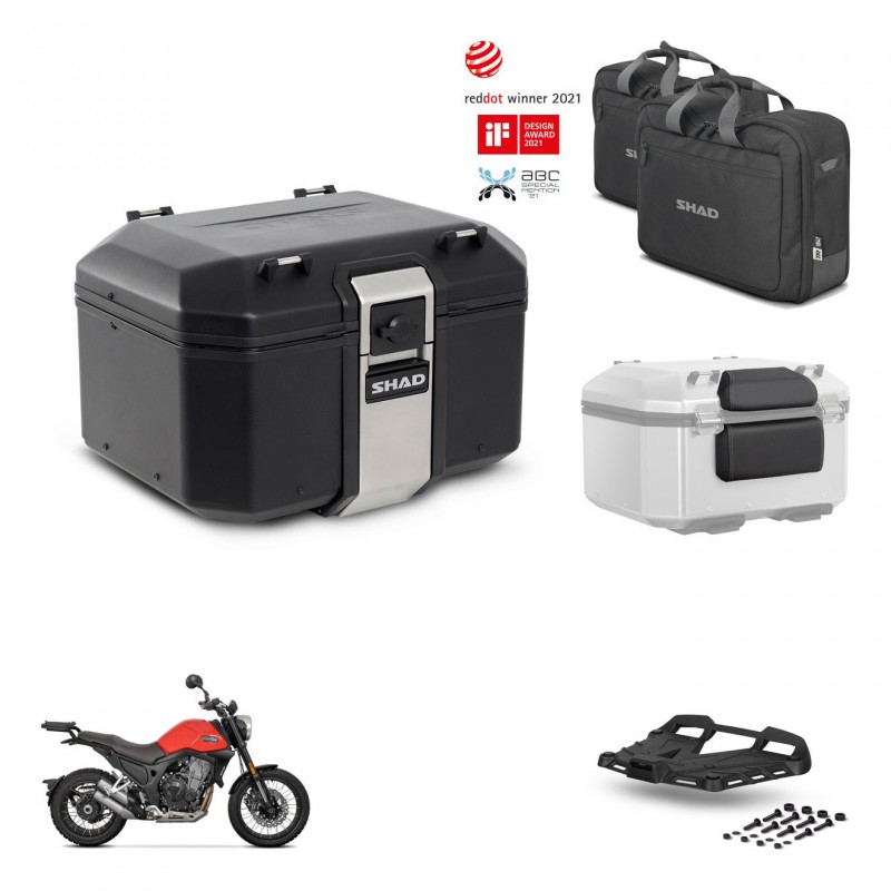 SHAD Rear trunk + mounting bracket grill accessories TR48 TERRA BLACK EDITION KIT-453663