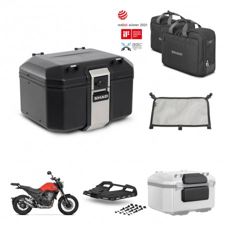 SHAD Baul trasero + soporte montaje parrilla accesorios TR48 TERRA BLACK EDITION KIT-453665