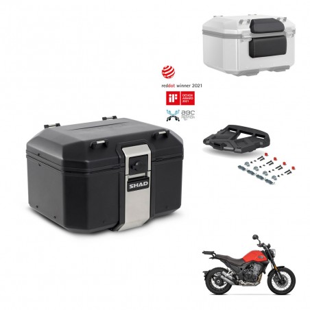 SHAD Baul trasero + soporte montaje parrilla accesorios TR48 TERRA BLACK EDITION KIT-453666