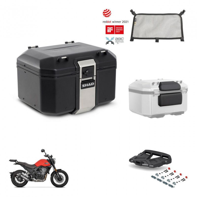 SHAD Rear trunk + mounting bracket grill accessories TR48 TERRA BLACK EDITION KIT-453668