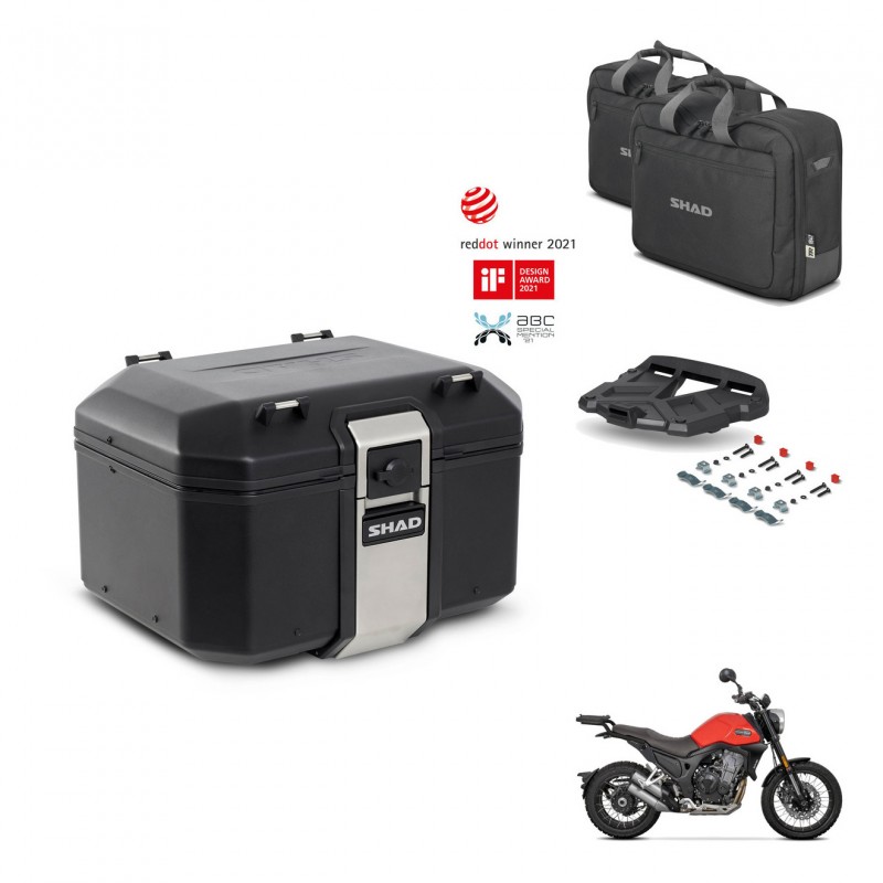 SHAD Rear trunk + mounting bracket grill accessories TR48 TERRA BLACK EDITION KIT-453669