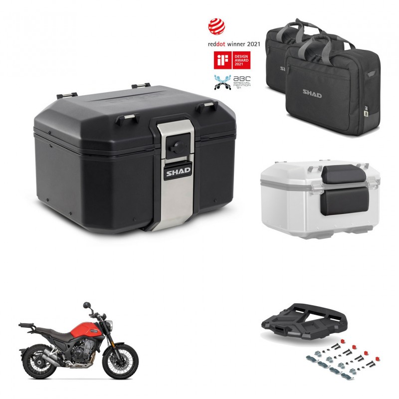 SHAD Rear trunk + mounting bracket grill accessories TR48 TERRA BLACK EDITION KIT-453670