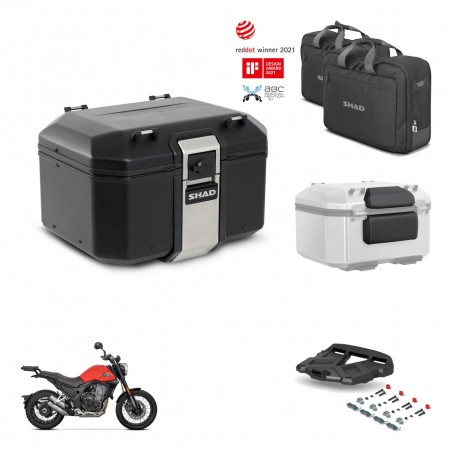 SHAD Baul trasero + soporte montaje parrilla accesorios TR48 TERRA BLACK EDITION KIT-453670