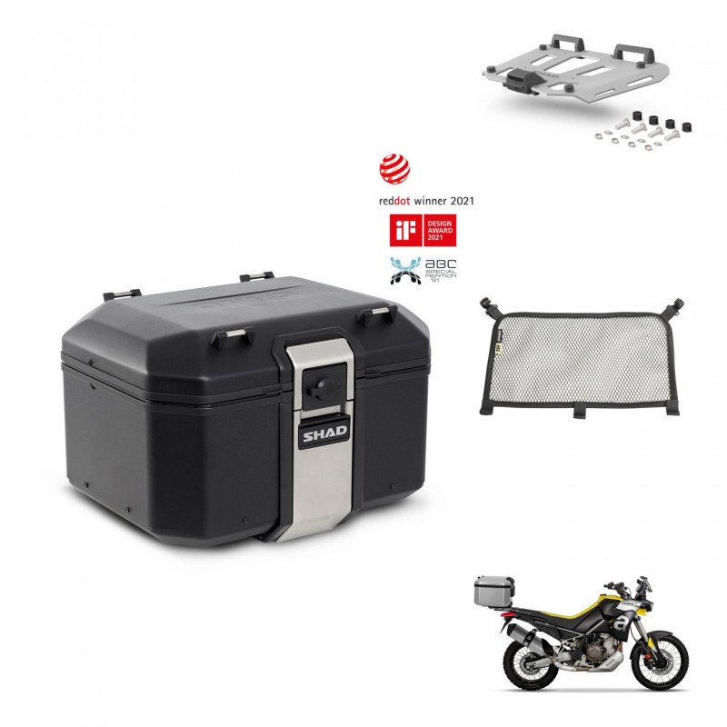 SHAD Rear trunk + mounting bracket grill accessories TR48 TERRA BLACK EDITION KIT-453675