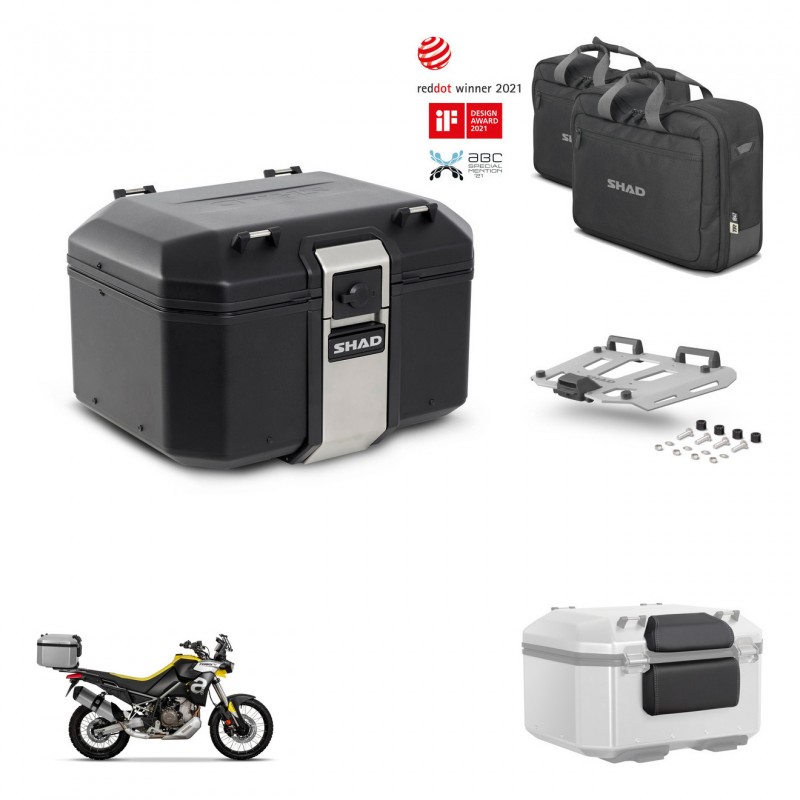 SHAD Baul trasero + soporte montaje parrilla accesorios TR48 TERRA BLACK EDITION KIT-453678
