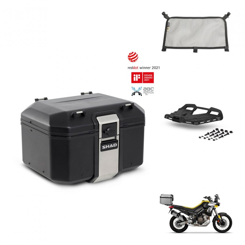 SHAD Rear trunk + mounting bracket grill accessories TR48 TERRA BLACK EDITION KIT-453683
