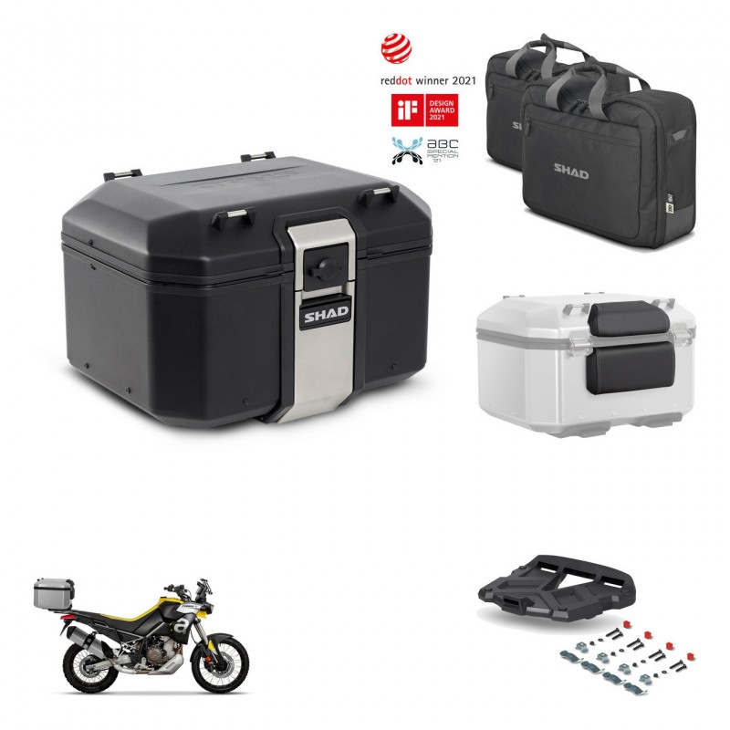 SHAD Baul trasero + soporte montaje parrilla accesorios TR48 TERRA BLACK EDITION KIT-453693