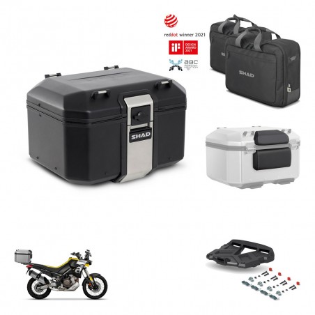 SHAD Baul trasero + soporte montaje parrilla accesorios TR48 TERRA BLACK EDITION KIT-453693