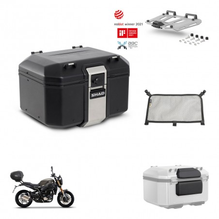 SHAD Baul trasero + soporte montaje parrilla accesorios TR48 TERRA BLACK EDITION KIT-453699