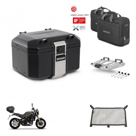 SHAD Baul trasero + soporte montaje parrilla accesorios TR48 TERRA BLACK EDITION KIT-453702