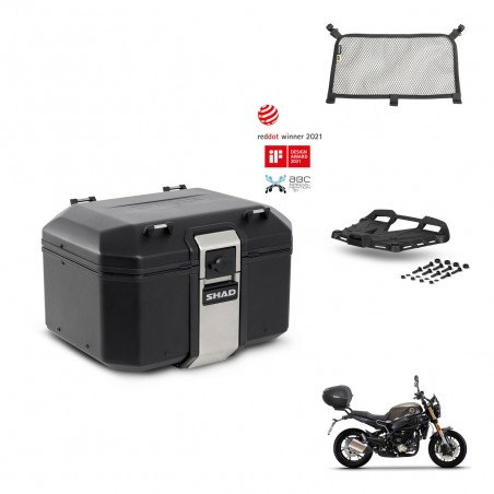 SHAD Baul trasero + soporte montaje parrilla accesorios TR48 TERRA BLACK EDITION KIT-453706