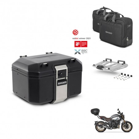 SHAD Baul trasero + soporte montaje parrilla accesorios TR48 TERRA BLACK EDITION KIT-453723