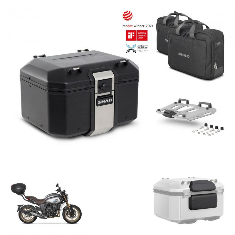 SHAD Baul trasero + soporte montaje parrilla accesorios TR48 TERRA BLACK EDITION KIT-453724