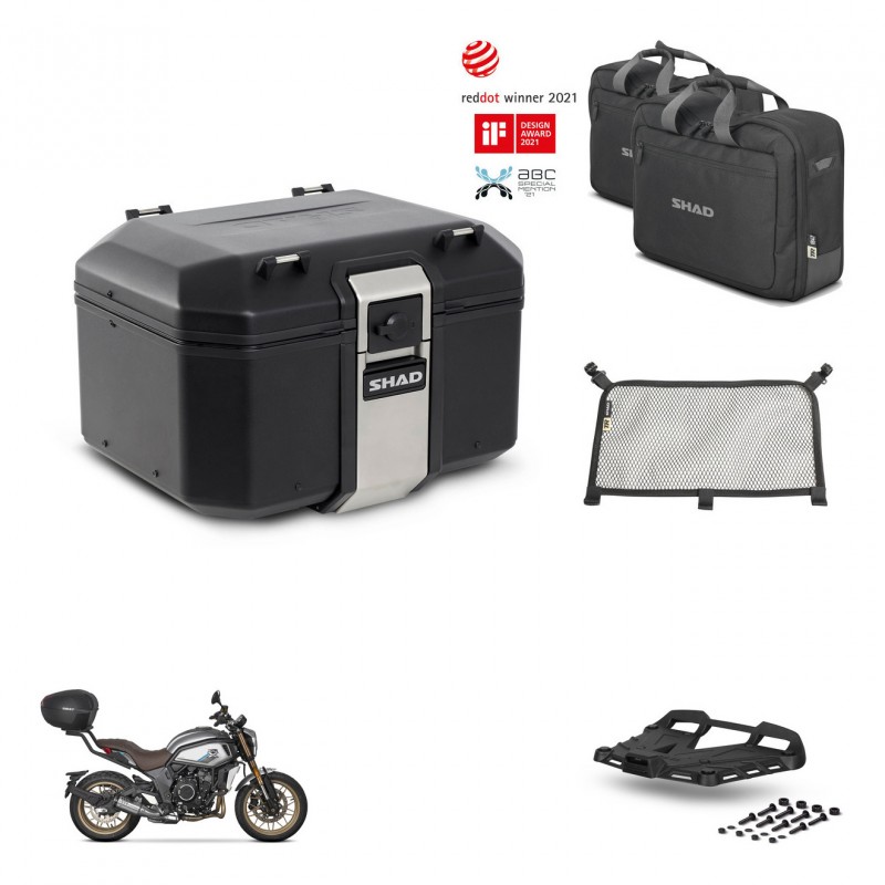 SHAD Rear trunk + mounting bracket grill accessories TR48 TERRA BLACK EDITION KIT-453733