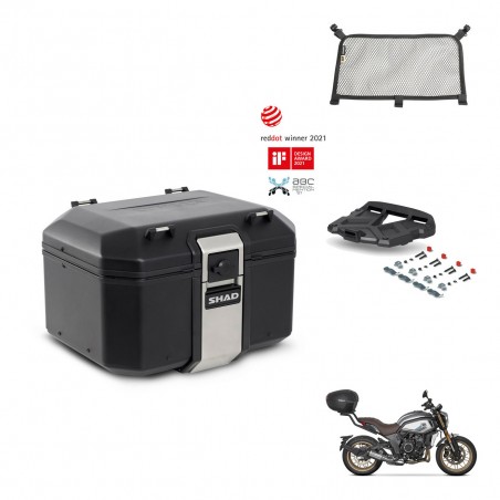 SHAD Baul trasero + soporte montaje parrilla accesorios TR48 TERRA BLACK EDITION KIT-453736