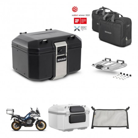 SHAD Baul trasero + soporte montaje parrilla accesorios TR48 TERRA BLACK EDITION KIT-453749