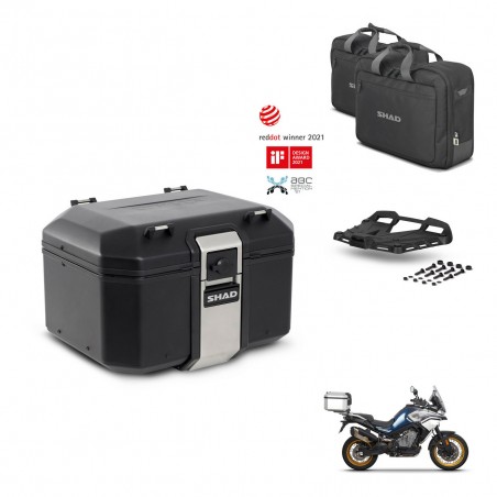 SHAD Baul trasero + soporte montaje parrilla accesorios TR48 TERRA BLACK EDITION KIT-453754