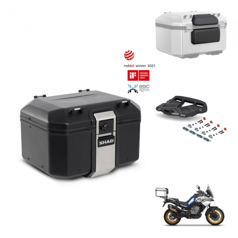 SHAD Rear trunk + mounting bracket grill accessories TR48 TERRA BLACK EDITION KIT-453758