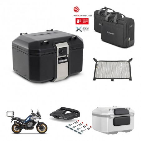 SHAD Baul trasero + soporte montaje parrilla accesorios TR48 TERRA BLACK EDITION KIT-453764