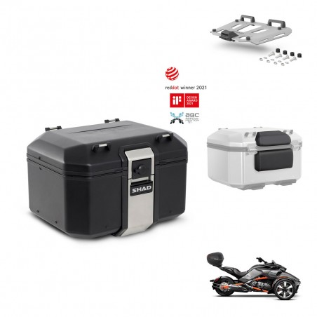 SHAD Baul trasero + soporte montaje parrilla accesorios TR48 TERRA BLACK EDITION KIT-453766