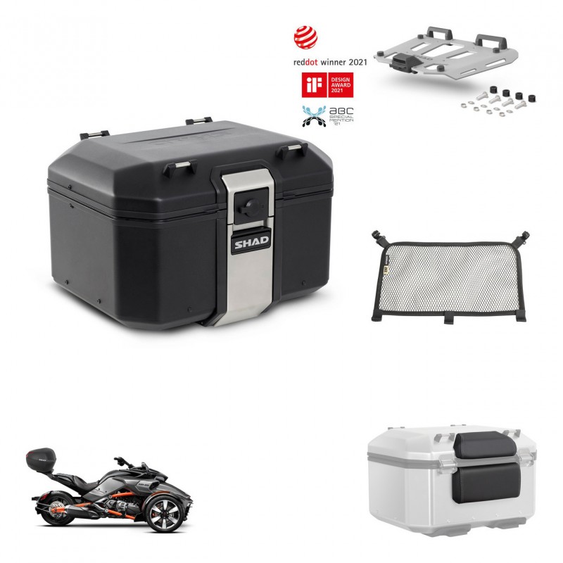 SHAD Rear trunk + mounting bracket grill accessories TR48 TERRA BLACK EDITION KIT-453768