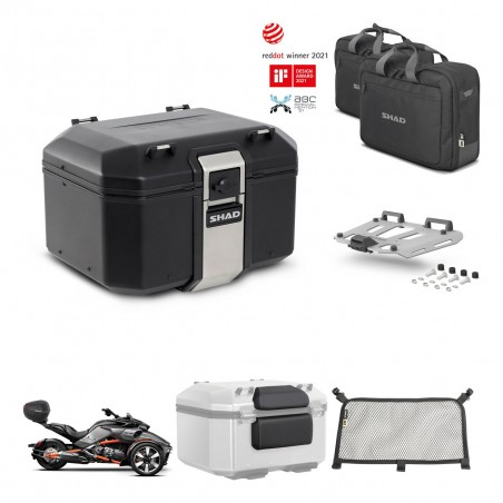 SHAD Baul trasero + soporte montaje parrilla accesorios TR48 TERRA BLACK EDITION KIT-453772