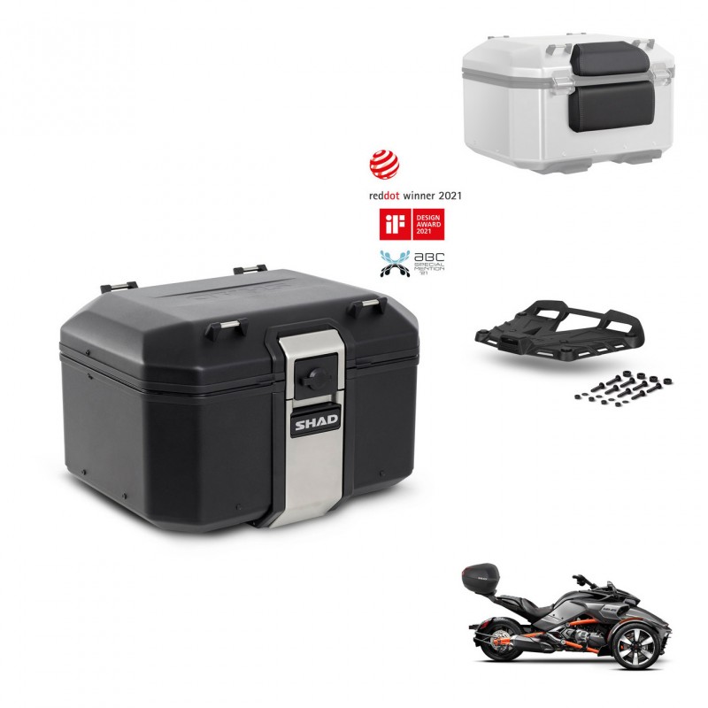 SHAD Rear trunk + mounting bracket grill accessories TR48 TERRA BLACK EDITION KIT-453774