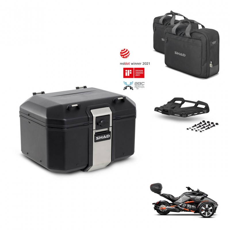 SHAD Rear trunk + mounting bracket grill accessories TR48 TERRA BLACK EDITION KIT-453777