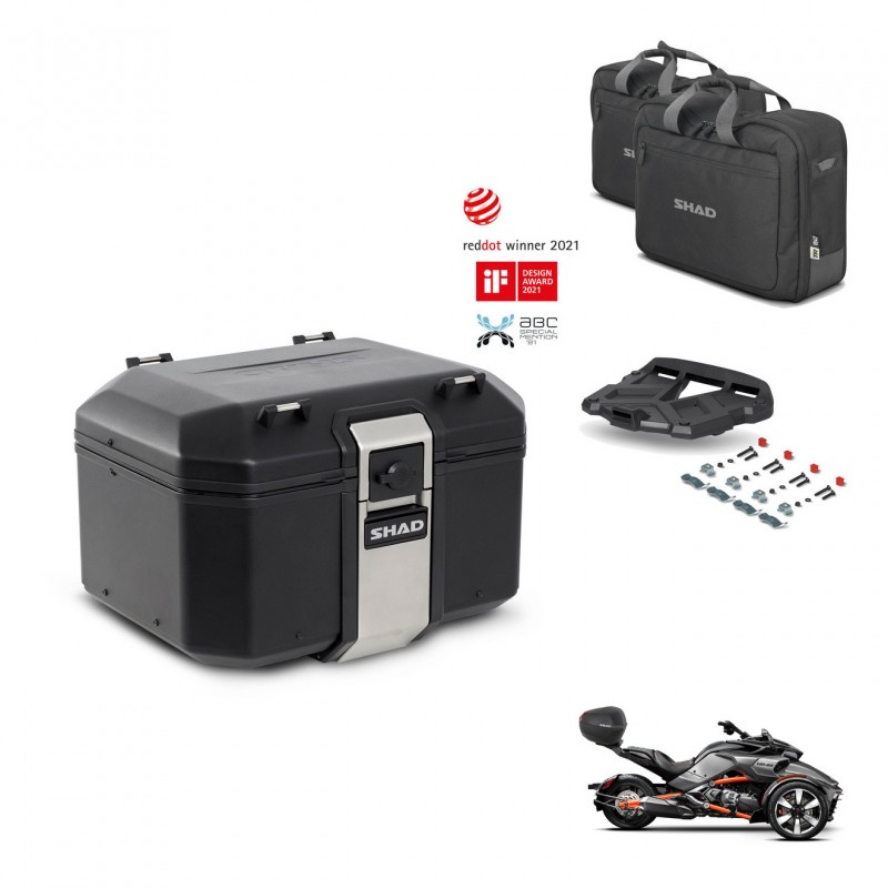 SHAD Rear trunk + mounting bracket grill accessories TR48 TERRA BLACK EDITION KIT-453784