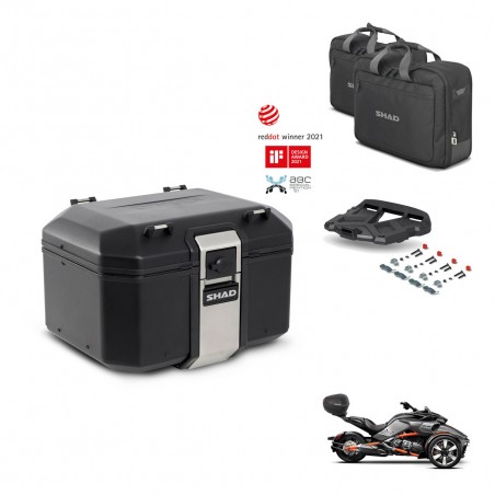 SHAD Baul trasero + soporte montaje parrilla accesorios TR48 TERRA BLACK EDITION KIT-453784