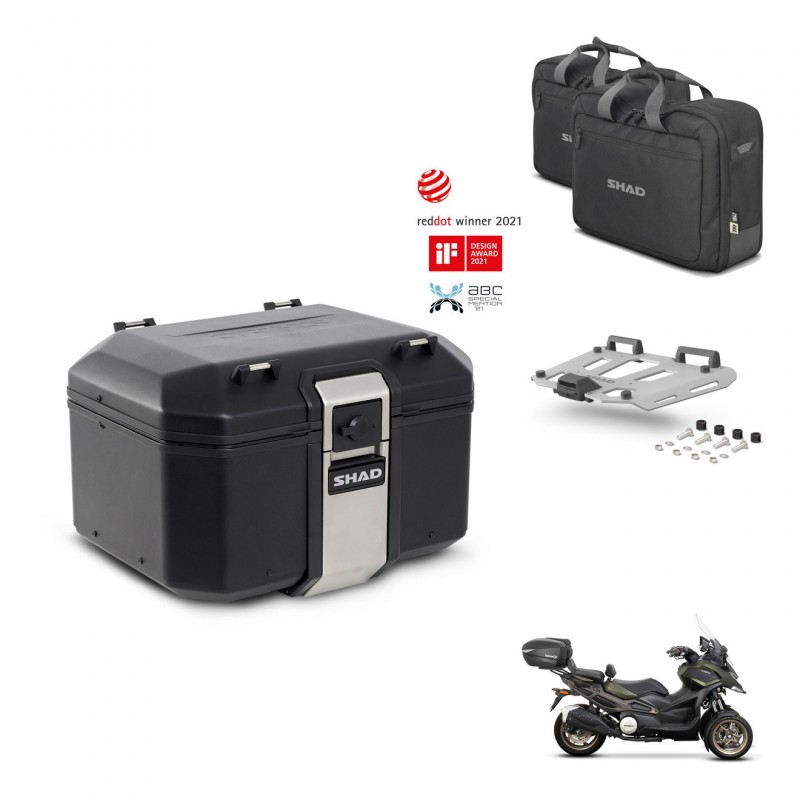 SHAD Baul trasero + soporte montaje parrilla accesorios TR48 TERRA BLACK EDITION KIT-453792