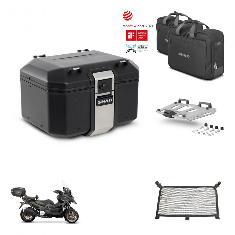 SHAD Baul trasero + soporte montaje parrilla accesorios TR48 TERRA BLACK EDITION KIT-453794