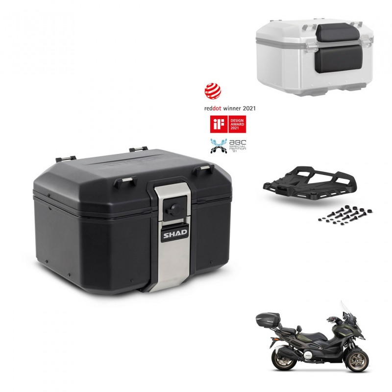 SHAD Rear trunk + mounting bracket grill accessories TR48 TERRA BLACK EDITION KIT-453797
