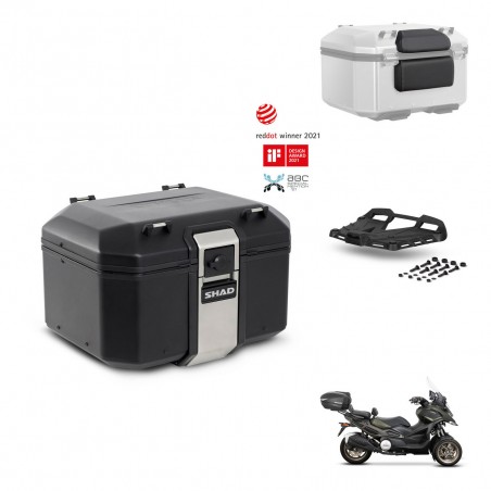 SHAD Baul trasero + soporte montaje parrilla accesorios TR48 TERRA BLACK EDITION KIT-453797