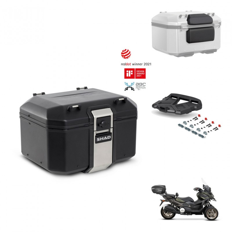 SHAD Baul trasero + soporte montaje parrilla accesorios TR48 TERRA BLACK EDITION KIT-453804